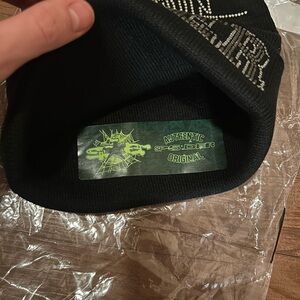 Authentic New Sp5der Web Original Beanie One Size Black Rhinestone